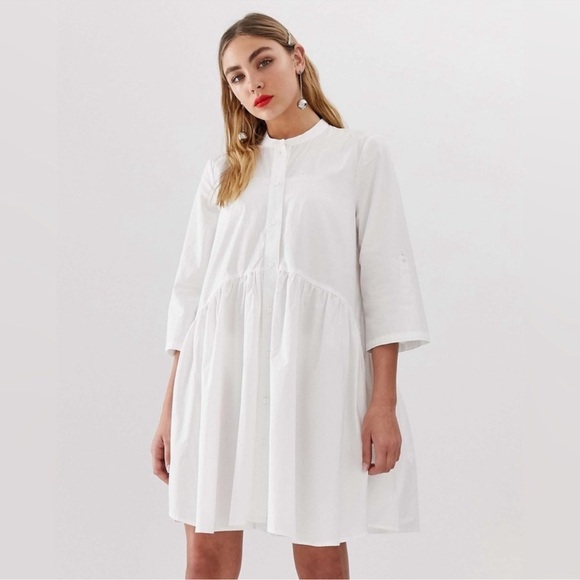 zara white dress long sleeve Dress: Mini for Bridal Shower Soft ribbed knit and an off ZARA MIDI DRESS WITH CUTWORK